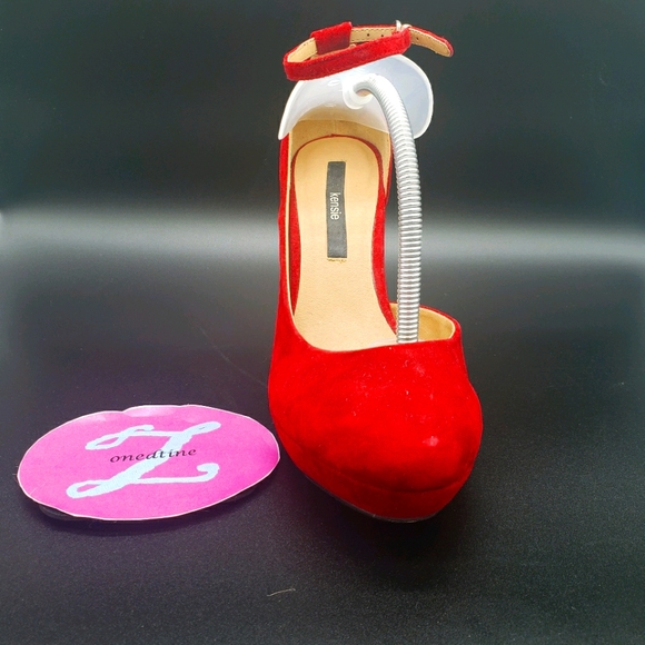 Kensie Nicky Platform Ankle Strap Heels Red Sz 8 - Picture 3 of 8